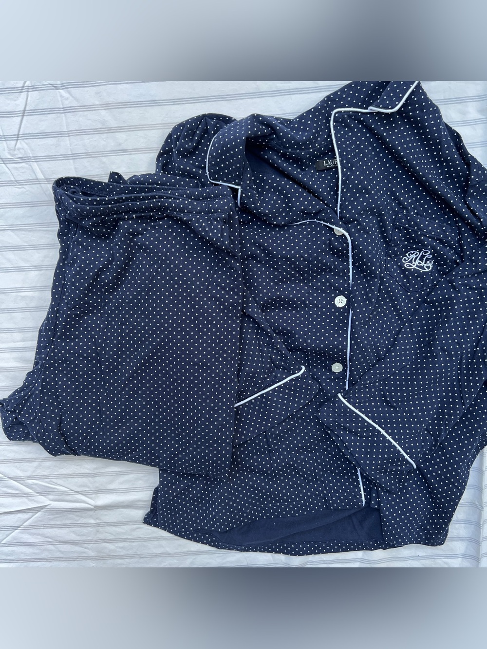 Ralph Lauren 100% Cotton Polka Dot Pajama Set